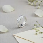 Anillo Alianza Unidad Plata 925 Esmaltado Blanco