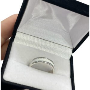 Anillo Alianza Unidad Plata 925 Esmaltado Blanco