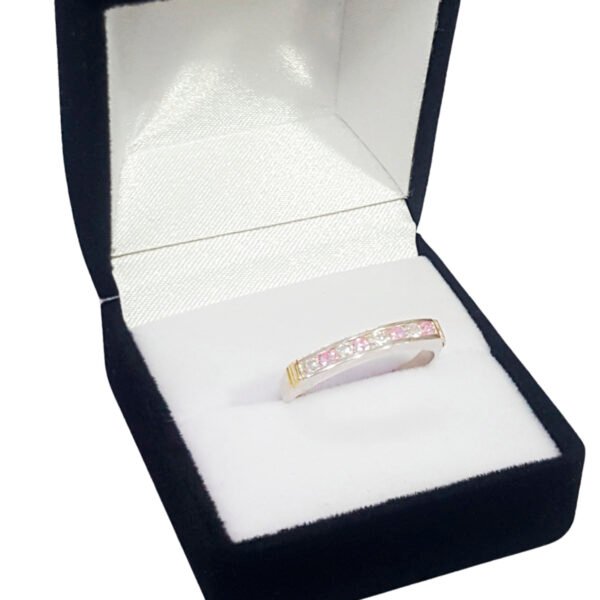 Anillo Plata 925 Y Oro 18K Medio Sin Fin Recto - Imagen 4