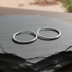 Par De Aros Plata 925 Cubanos Lisos 22 Milimetros