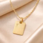 Conjunto de Oro Cadena + Medalla Rectangular