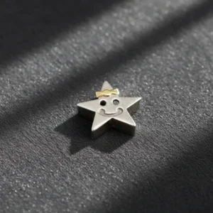 Dije Estrella Pasante Plata 925 Y Oro Nene O Nena