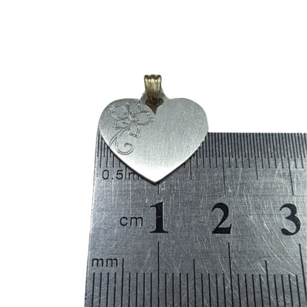 Conjunto Plata Y Oro Cadena + Dije Medalla Mediana Corazón - Imagen 6