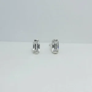 Par de Abridores Plata 925 Baguette Con Piedra