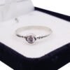 Anillo Solitario Cintillo de Plata Solitario Con Piedra