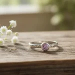 Anillo Solitario Cintillo de Plata Solitario Con Piedra