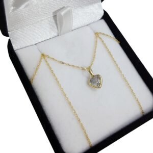 Conjunto Cadena Oro + Dije Plata Y Oro Susano Corazon Con Argolla