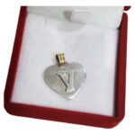Medalla Cartier Plata Y Oro 18 K Mediana Inicial Relieve