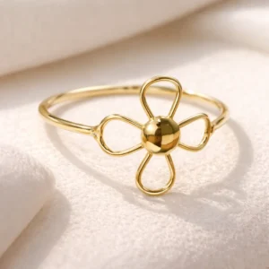 Anillo Oro 18k Flor Grande Calada