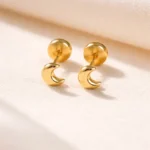 Par Aros Abridores Perno Oro 18 K Luna