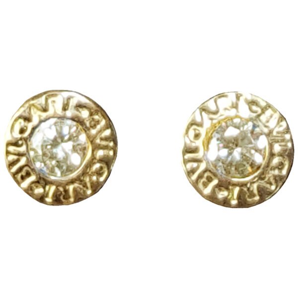 Aros Bulgari Plata 925 Y Oro 18 Kilates Con Cubic Mediano - Imagen 5
