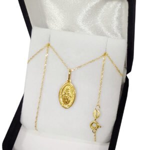 Conjunto Oro 18k Cadena + Medalla Virgen Milagrosa