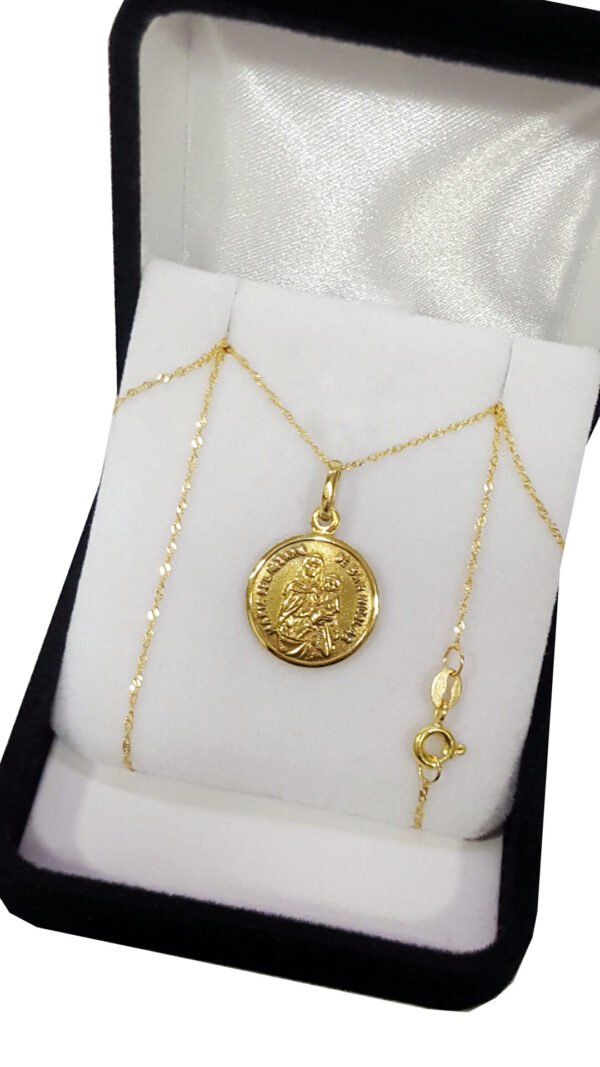 Conjunto Oro 18k Cadena + Medalla Rosario San Nicolas Unica
