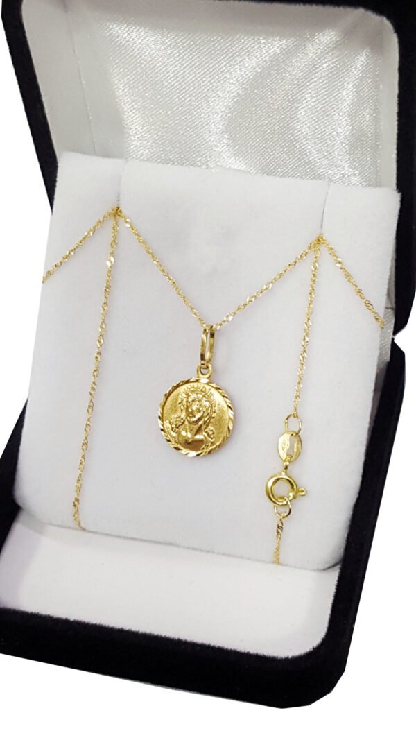 Conjunto Oro 18k Cadena + Medalla Cara Cristo Facetada Unica