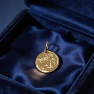 Medalla Religiosa Oro 18 Kts Angel San Rafael 10 Mm