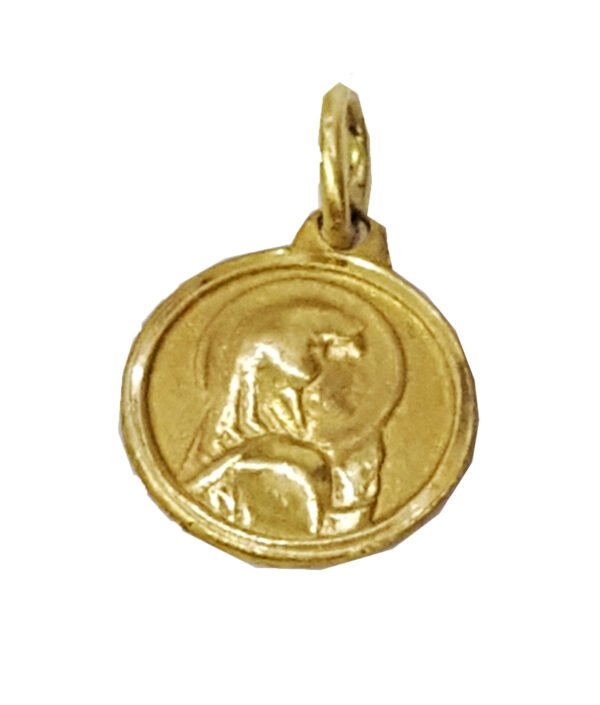 Medalla Dije Oro 18k Virgen Maria 10 Mm - Imagen 2