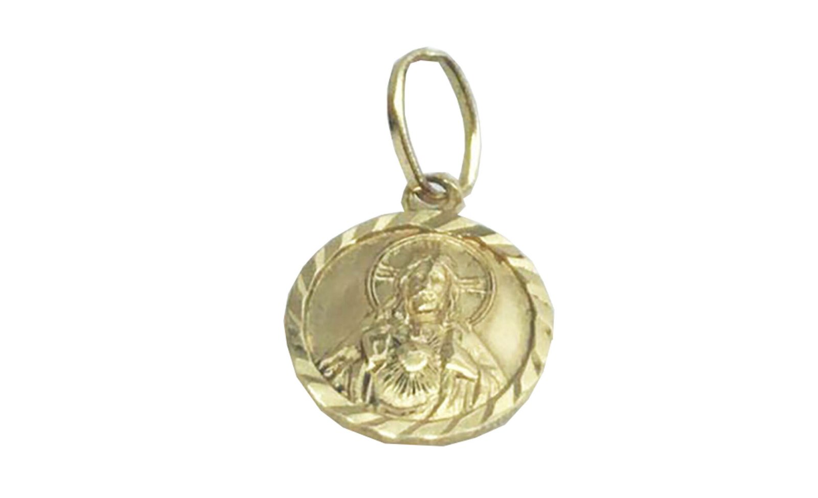 Medalla Religiosa Oro 18 Kts Sagrado Corazon 9 Mm Unica - Imagen 2