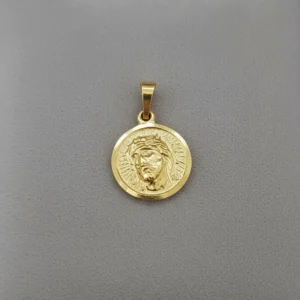 Medalla Oro 18k Cara Cristo 10mm