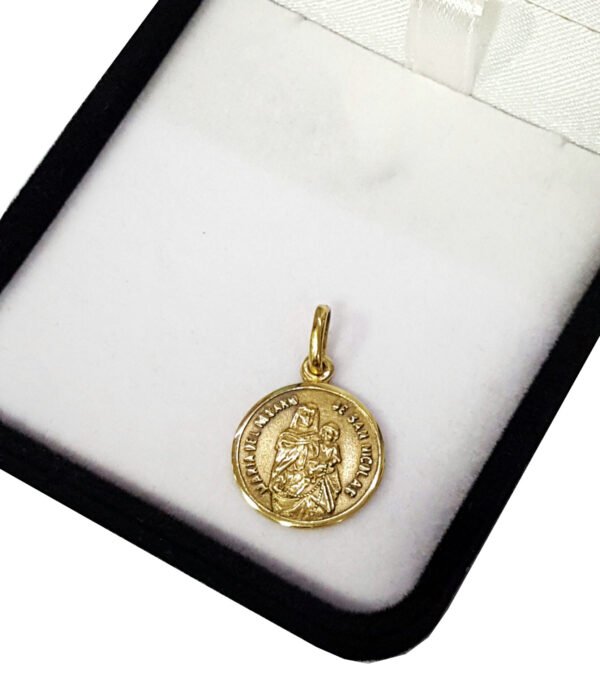 Conjunto Oro 18k Cadena + Medalla Rosario San Nicolas Unica - Imagen 3