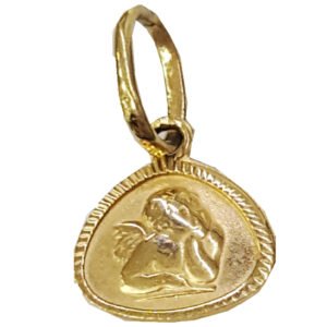 Medalla Oro 18k Angel De La Guarda Bautismo Comunion Unica