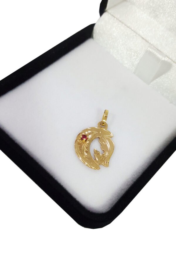 Medalla Oro 18k Virgen Niña Media Luna Piedra Calada