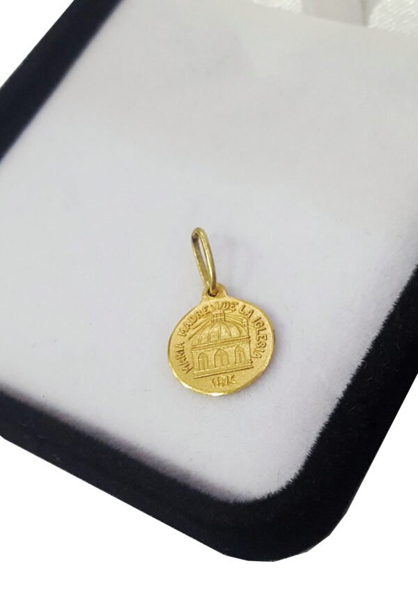 Medalla Oro 18k Virgen Rosa Mistica Proteccion - Imagen 2