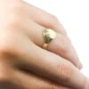 Anillo Sello Ovalado Pulido Oro 18k 2 Piedras Chico