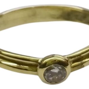 Anillo Mujer Oro 18k Susano Con Piedra Blanca