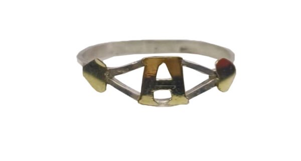 Anillo Con Inicial a Eleccion Plata 925 y Oro 18 - Imagen 5
