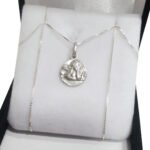 Conjunto Plata 925 Cadena + Dije Angel San Rafael 12mm
