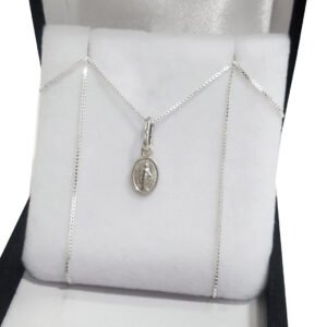 Conjunto Plata 925 Cadena Veneciana + Medalla Milagrosa Mini