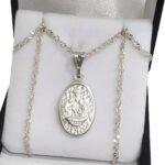 Conjunto Plata 925 Cadena Singapur + Medalla Bautismo Oval