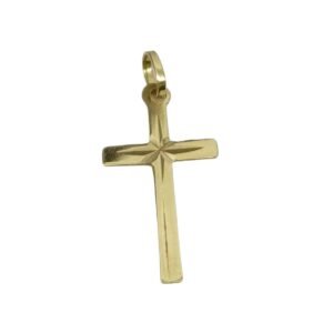Dije Cruz Oro 18 kilates-  Facetada