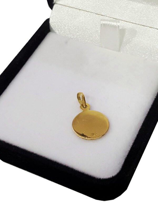 Medalla Dije Oro 18k Redonda Virgen Maria Proteccion - Imagen 3
