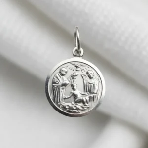 Dije Medalla Religiosa Plata 925 Bautismo