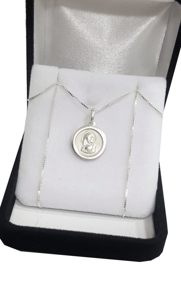 Conjunto Plata 925 Cadena + Dije Virgen