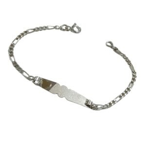 Pulsera Plata 925 Y Aplique Oro 18 K Identidad Para Bebé