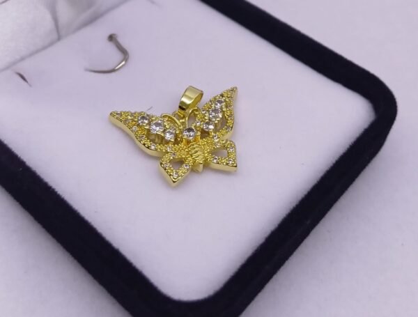 Dije Acero Mariposa Grande Con Piedras - Imagen 2