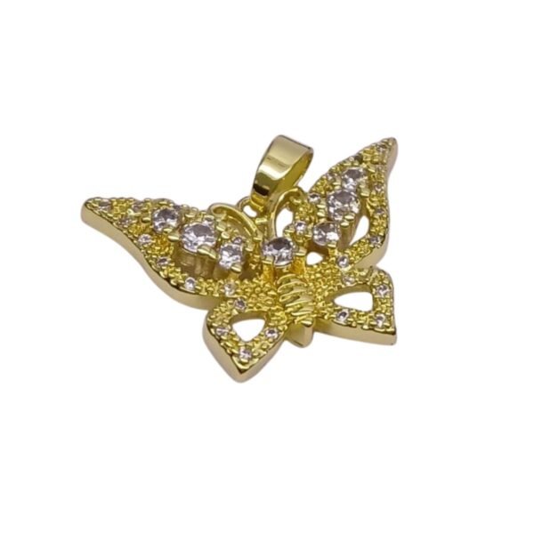 Dije Acero Mariposa Grande Con Piedras