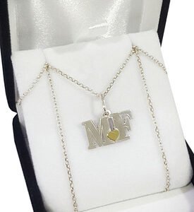 Conjunto Cadena Rolo Plata + Dije Inicial Plata Y Oro Doble