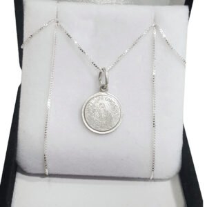 Conjunto Plata 925 Cadena + Dije Comunion de 13mm