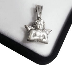 Dije Medalla Religiosa Plata 925 Silueta Angel San Rafael