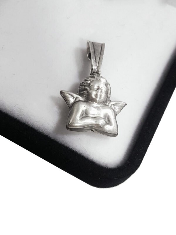 Conjunto Plata 925 Cadena Singapur Con Dije Angel San Rafael - Imagen 2