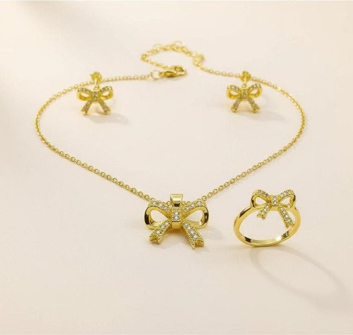 Conjunto Acero Dorado Cadena + Dije Y Anillo -Modelo a eleccion - Imagen 2