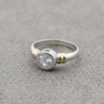 Anillo de Plata 925 Y Oro Modelo Susano Con Piedra Clasico
