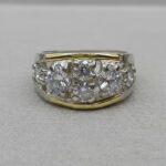 Anillo Medio Plata 925 Y Oro 5 Piedras Varios Colores