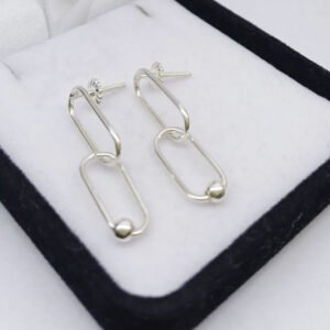 Par Aros Plata 925 Colgantes Con Piedras Calado