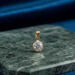 Dije Oro 18 Kts Piedra Redonda Corazon O Lagrima A Eleccion