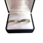 Par De Alianzas Plata 925 Y Oro 18k Bordes con Formita Centro De Oro