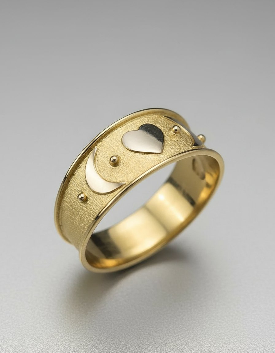 Anillo Mayor Menor Oro 18 K Mujer Estrella O Corazón 1,6 Grs